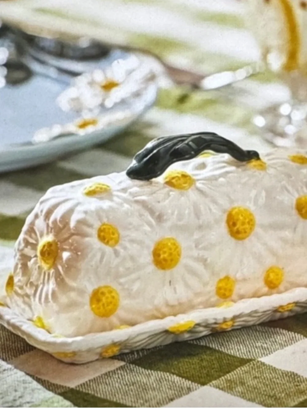 Anthropologie daisy butter dish